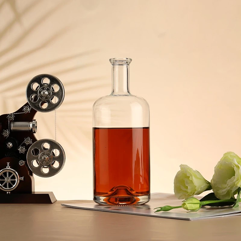 High-End Spirits Glass Round 0.5 Litre Gin Bottle