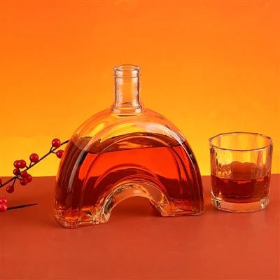 750 ml steklenica za alkoholne pijače v obliki loka