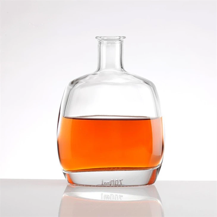 Rectangular Glass Bottle 700ml With Black Cap